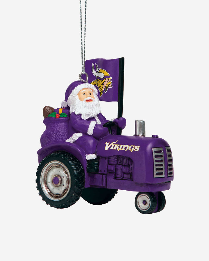 Minnesota Vikings Santa Riding Tractor Ornament FOCO - FOCO.com