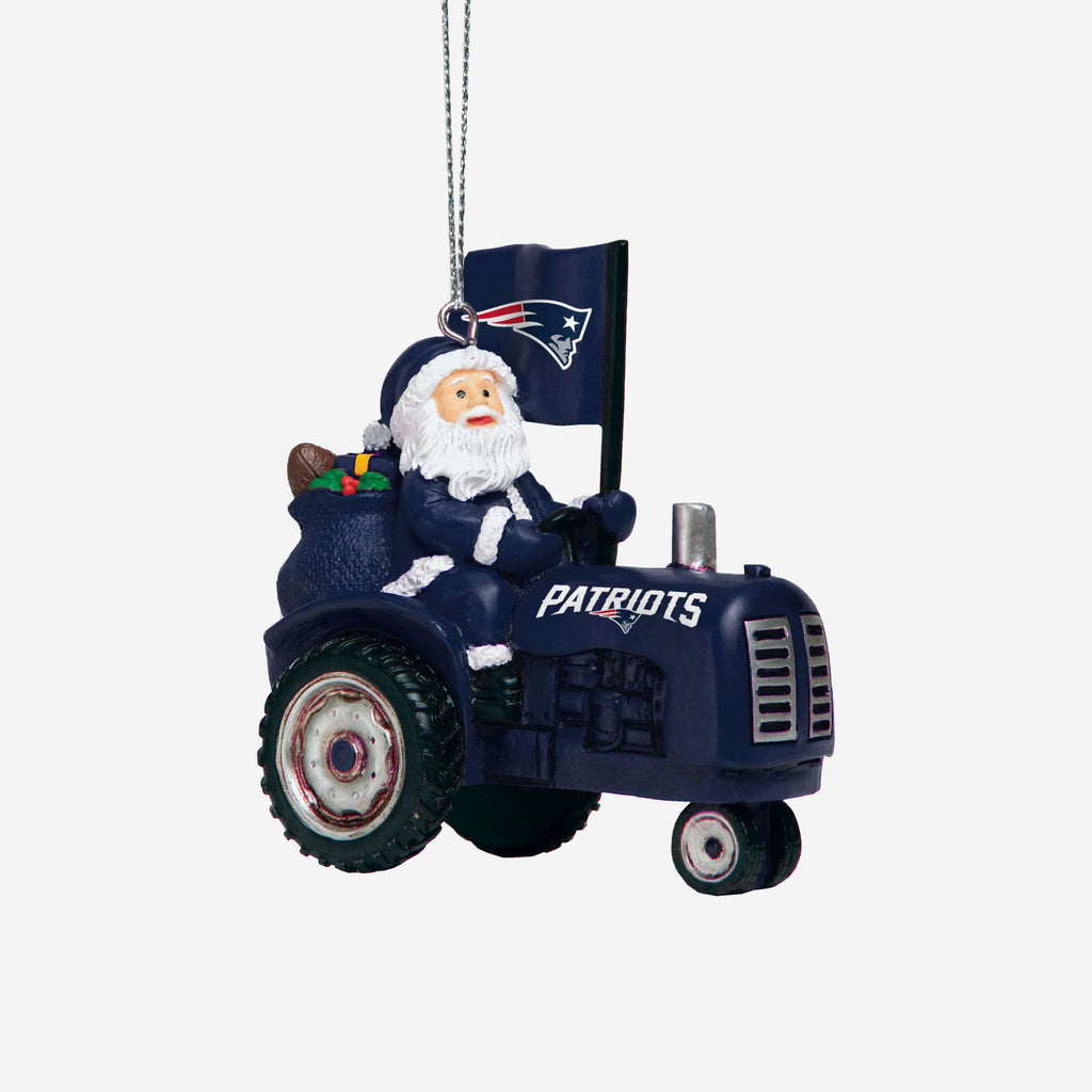 New England Patriots Santa Riding Tractor Ornament FOCO - FOCO.com