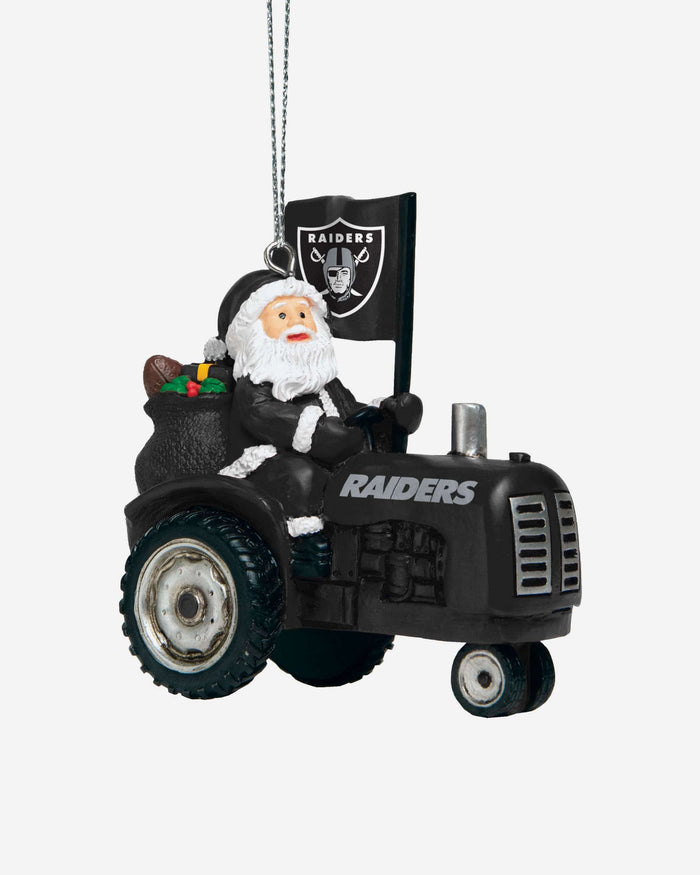 Las Vegas Raiders Santa Riding Tractor Ornament FOCO - FOCO.com