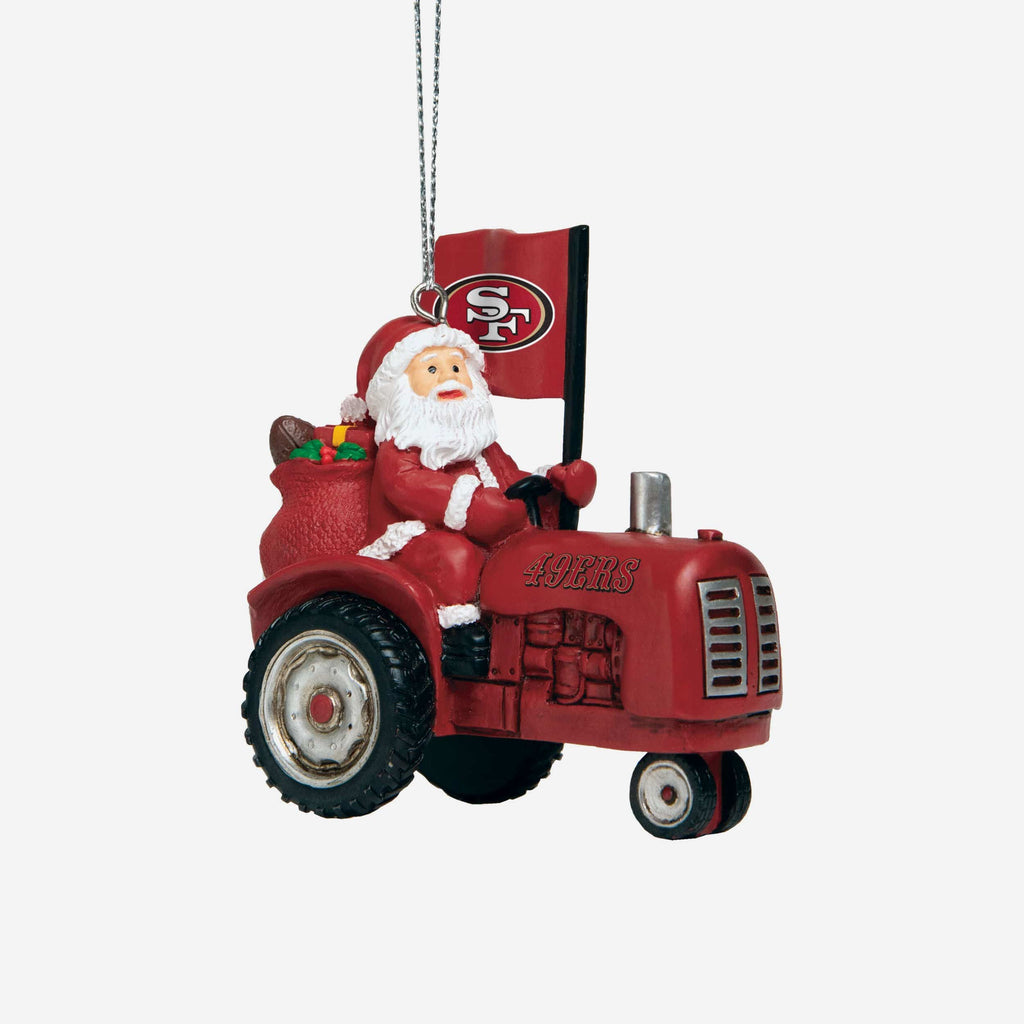 San Francisco 49ers Santa Riding Tractor Ornament FOCO - FOCO.com
