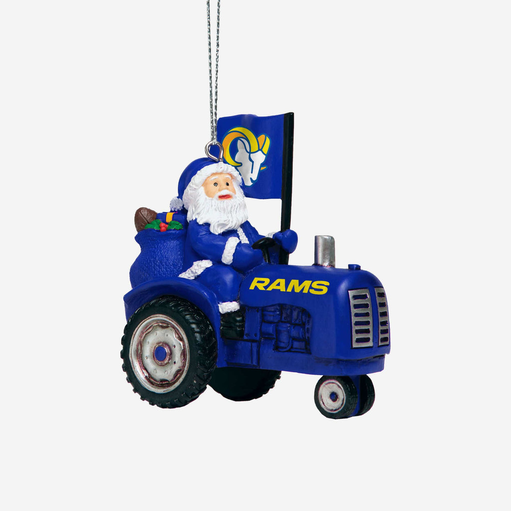 Los Angeles Rams Santa Riding Tractor Ornament FOCO - FOCO.com