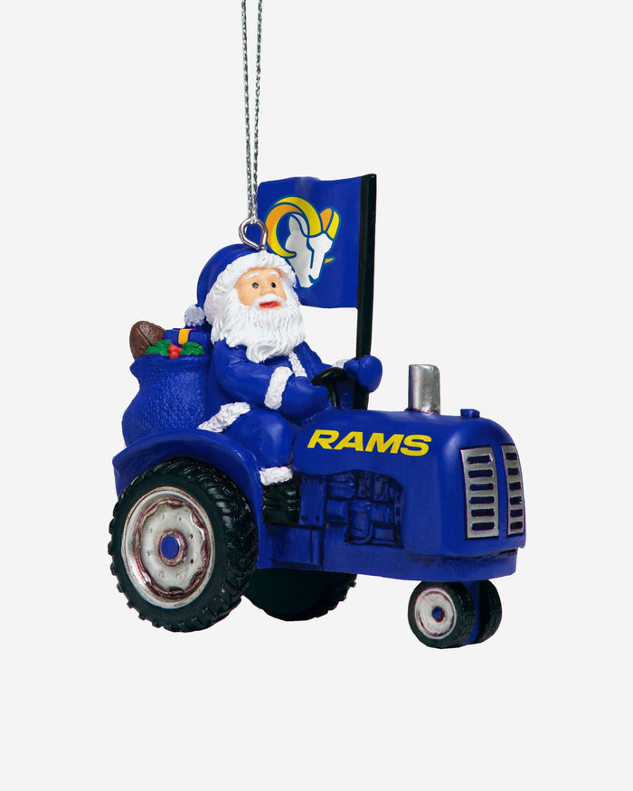 Los Angeles Rams Santa Riding Tractor Ornament FOCO - FOCO.com