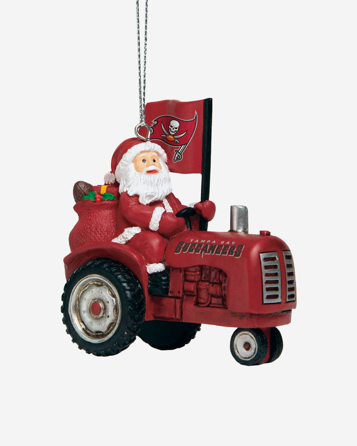 Tampa Bay Buccaneers Santa Riding Tractor Ornament FOCO - FOCO.com