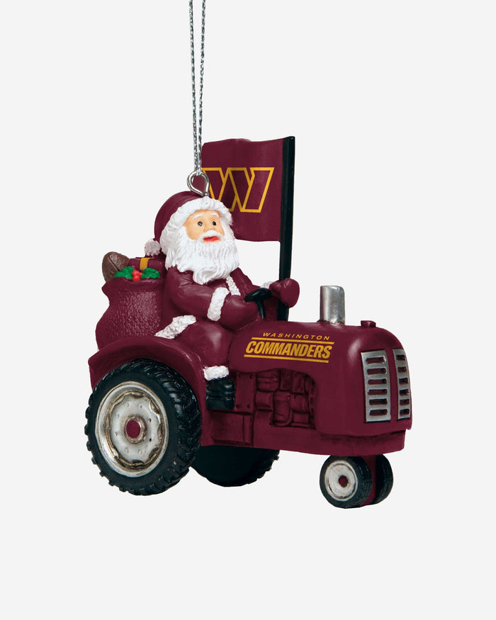 Washington Commanders Santa Riding Tractor Ornament FOCO - FOCO.com