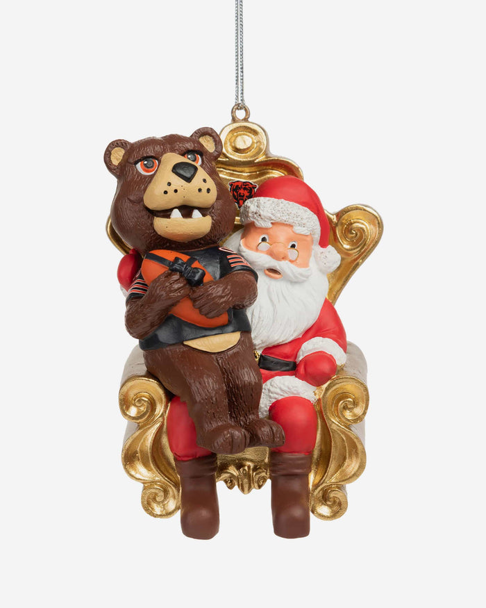 Staley Da Bear Chicago Bears Mascot On Santa's Lap Ornament FOCO - FOCO.com