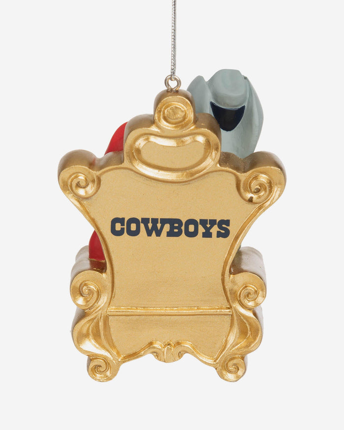 Rowdy Dallas Cowboys Mascot On Santa's Lap Ornament FOCO - FOCO.com