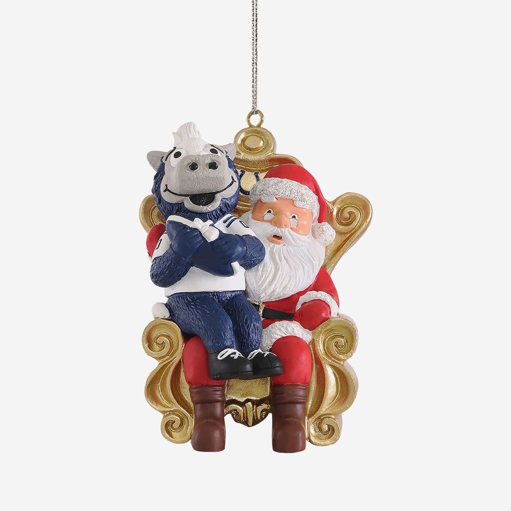 Blue Indianapolis Colts Mascot On Santa's Lap Ornament Foco - FOCO.com