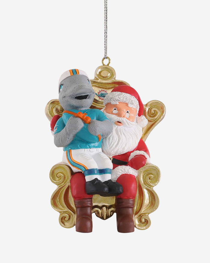 TD Miami Dolphins Mascot On Santa's Lap Ornament Foco - FOCO.com