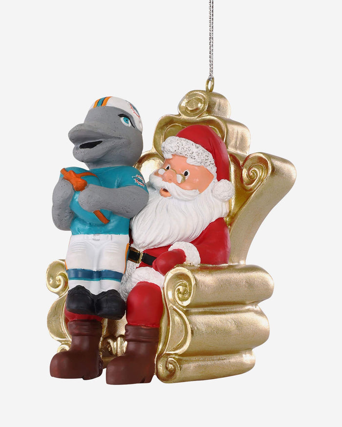 TD Miami Dolphins Mascot On Santa's Lap Ornament Foco - FOCO.com