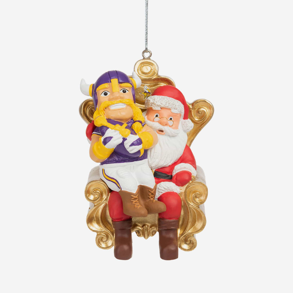 Viktor the Viking Minnesota Vikings Mascot On Santa's Lap Ornament FOCO - FOCO.com