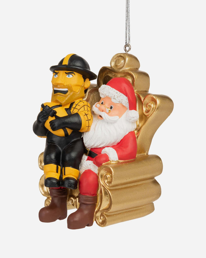 Steely McBeam Pittsburgh Steelers Mascot On Santa's Lap Ornament FOCO - FOCO.com