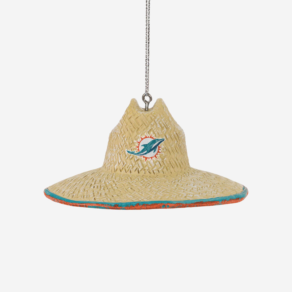 Miami Dolphins Straw Hat Ornament FOCO - FOCO.com