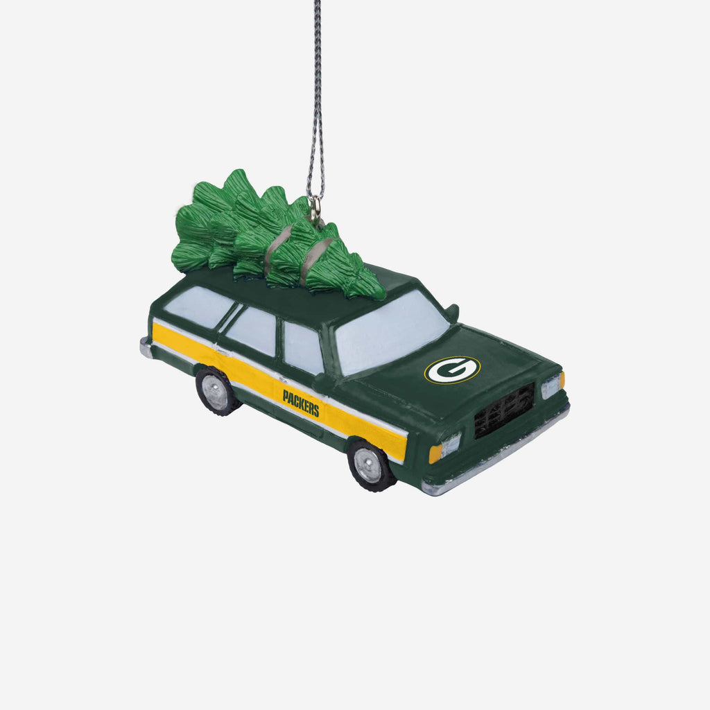 Green Bay Packers Station Wagon With Tree Ornament FOCO - FOCO.com