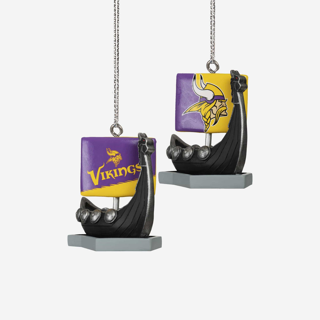 Minnesota Vikings 2 Pack Thematic Ornament Set FOCO - FOCO.com