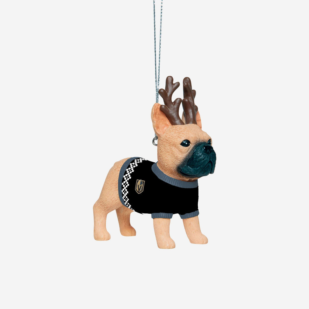 Vegas Golden Knights French Bulldog Wearing Sweater Ornament FOCO - FOCO.com