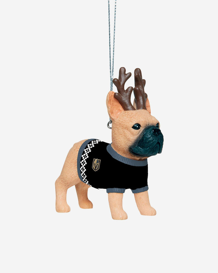 Vegas Golden Knights French Bulldog Wearing Sweater Ornament FOCO - FOCO.com