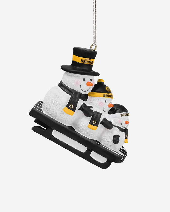 Boston Bruins Sledding Snowmen Ornament FOCO - FOCO.com