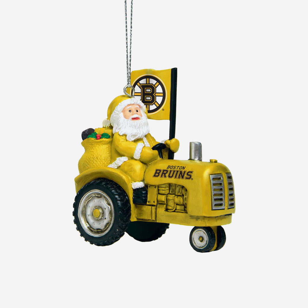 Boston Bruins Santa Riding Tractor Ornament FOCO - FOCO.com