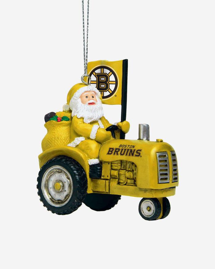 Boston Bruins Santa Riding Tractor Ornament FOCO - FOCO.com
