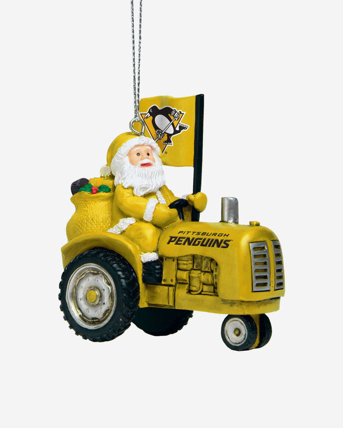 Pittsburgh Penguins Santa Riding Tractor Ornament FOCO - FOCO.com