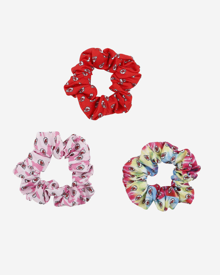 Kansas City Chiefs Mini Print 3 Pack Scrunchies FOCO - FOCO.com