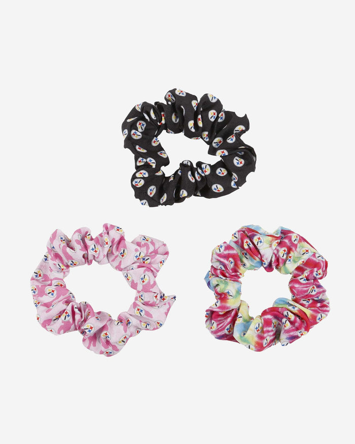 Pittsburgh Steelers Mini Print 3 Pack Scrunchies FOCO - FOCO.com