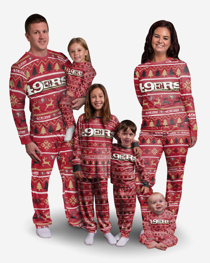 San Francisco 49ers Toddler Family Holiday Pajamas FOCO - FOCO.com
