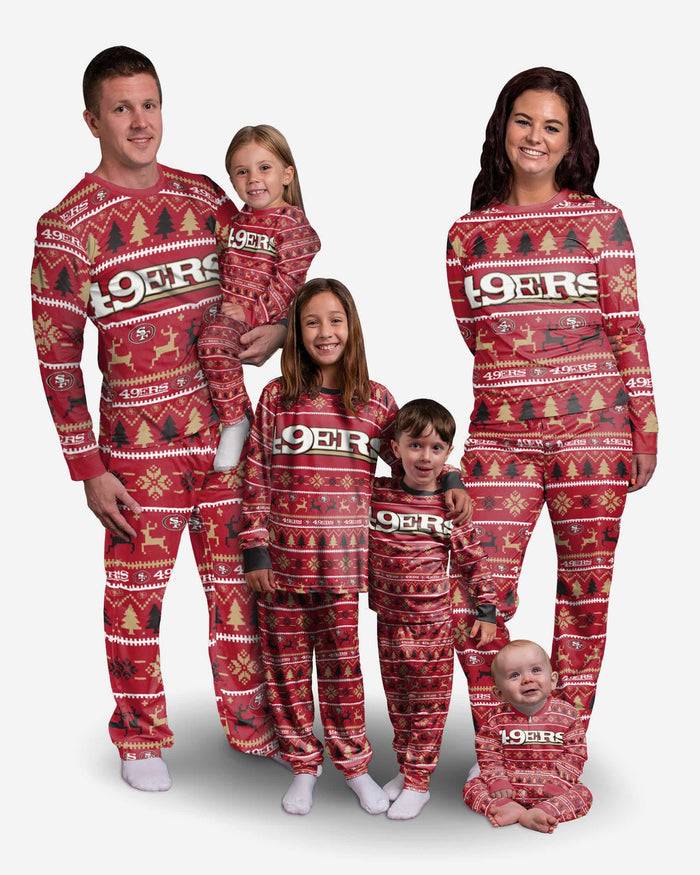 San Francisco 49ers Youth Family Holiday Pajamas FOCO - FOCO.com