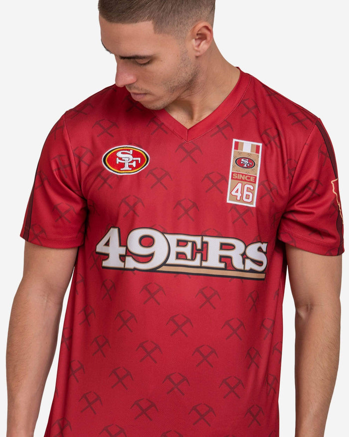 San Francisco 49ers Short Sleeve Soccer Style Jersey FOCO - FOCO.com