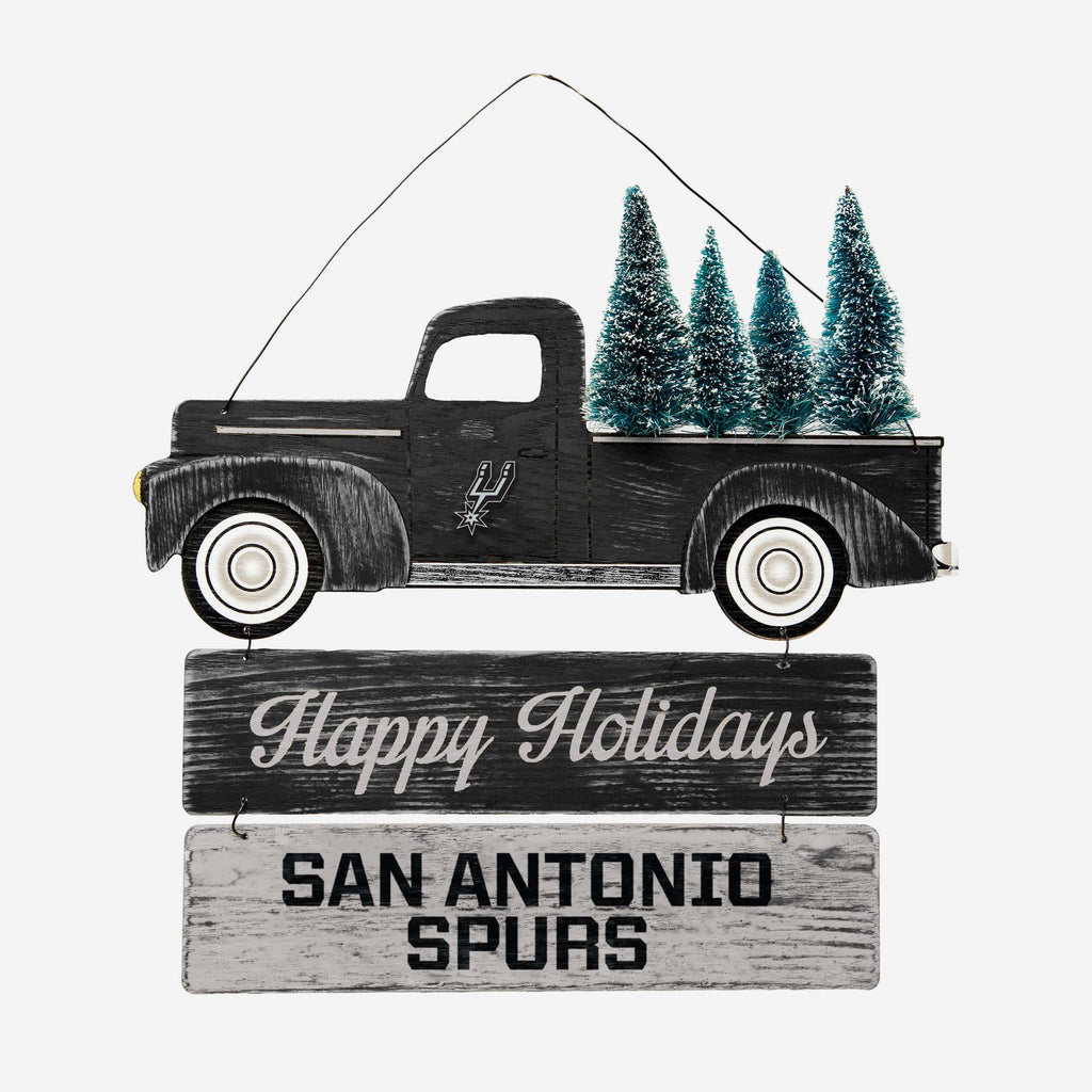 San Antonio Spurs Wooden Truck With Tree Sign FOCO - FOCO.com