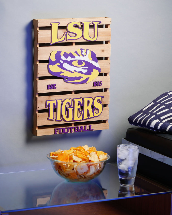 LSU Tigers Wood Pallet Sign FOCO - FOCO.com