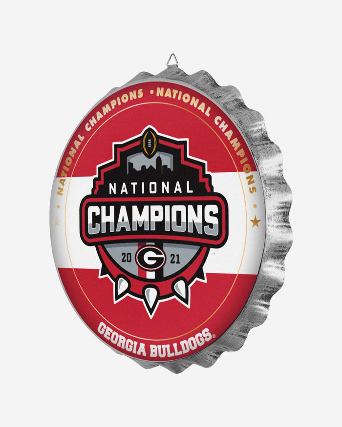 Georgia Bulldogs 2021 Football National Champions Metal Distressed Bottlecap Wall Sign FOCO - FOCO.com