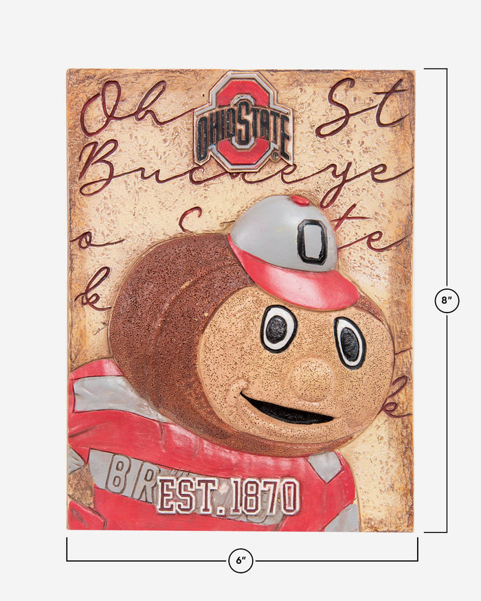 Brutus Buckeye Ohio State Buckeyes Mascot Wall Plaque FOCO - FOCO.com