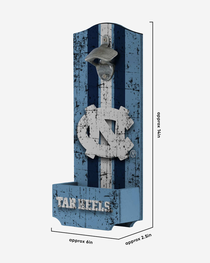 North Carolina Tar Heels Wooden Bottle Cap Opener Sign FOCO - FOCO.com