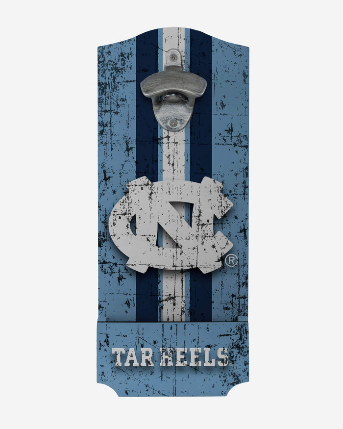 North Carolina Tar Heels Wooden Bottle Cap Opener Sign FOCO - FOCO.com