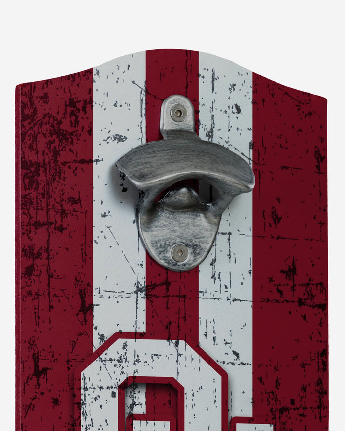 Oklahoma Sooners Wooden Bottle Cap Opener Sign FOCO - FOCO.com