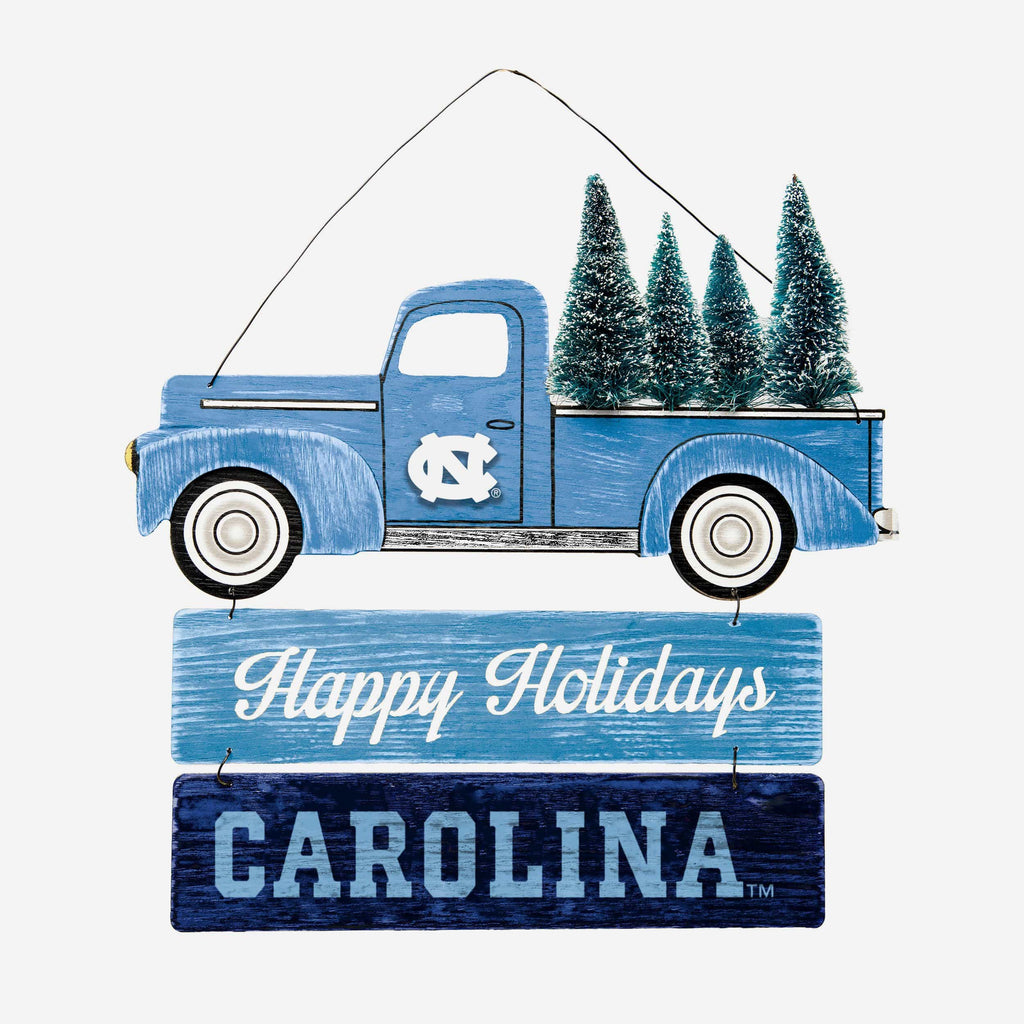 North Carolina Tar Heels Wooden Truck With Tree Sign FOCO - FOCO.com