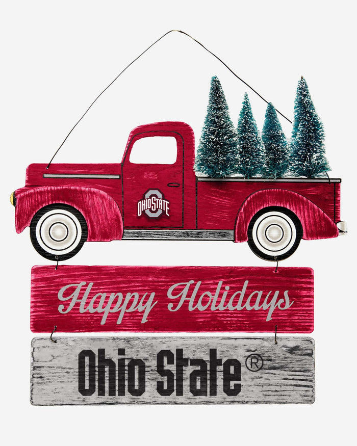 Ohio State Buckeyes Wooden Truck With Tree Sign FOCO - FOCO.com