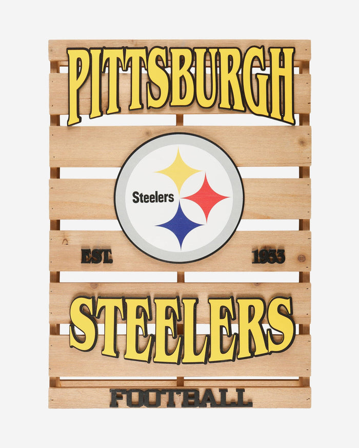 Pittsburgh Steelers Wood Pallet Sign FOCO - FOCO.com