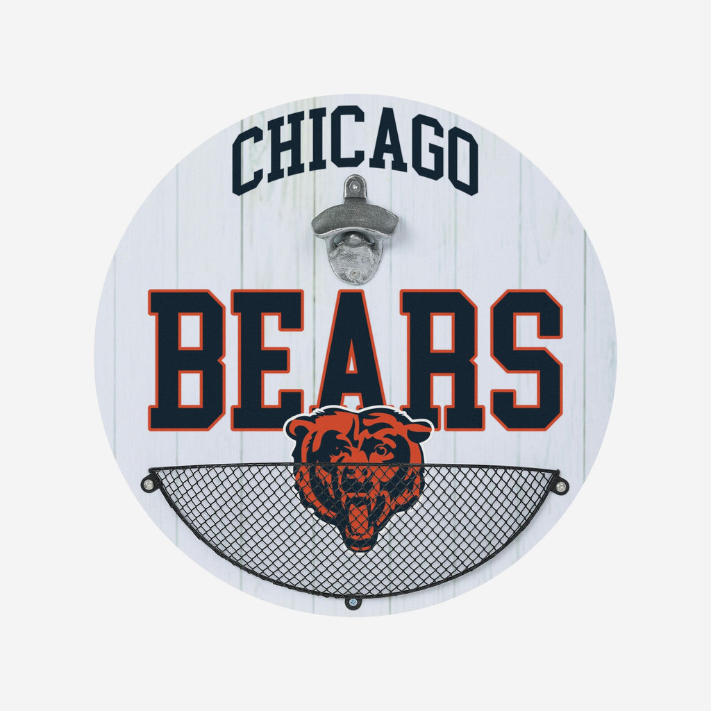 Chicago Bears Bottle Opener Cap Catcher Wall Sign FOCO - FOCO.com