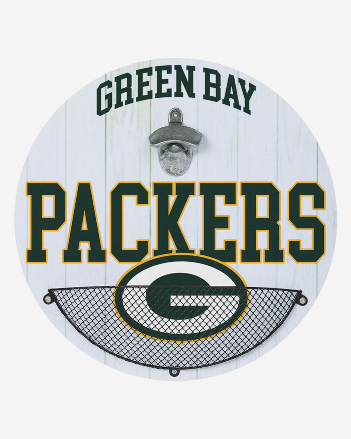 Green Bay Packers Bottle Opener Cap Catcher Wall Sign FOCO - FOCO.com