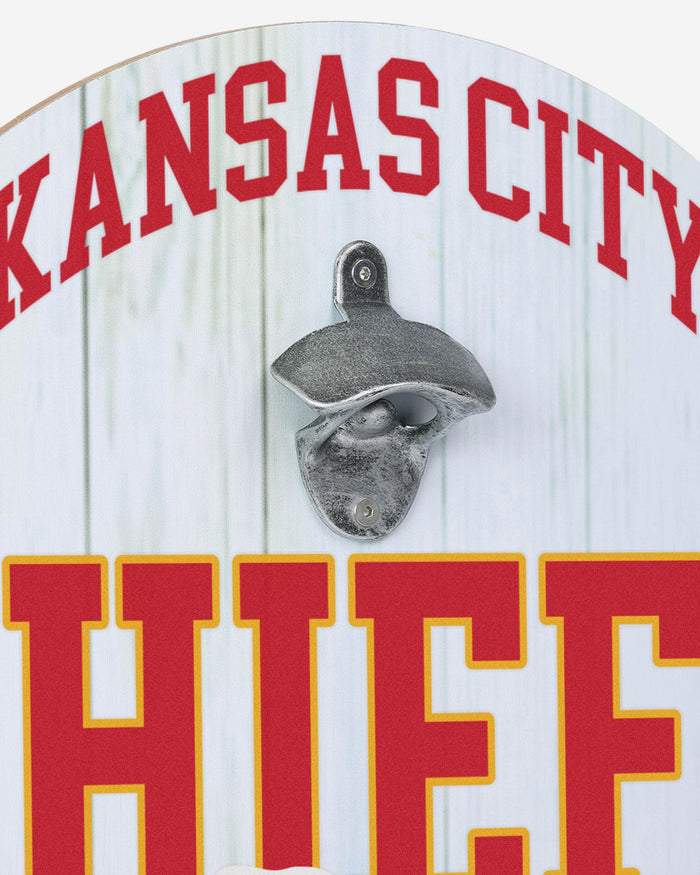 Kansas City Chiefs Bottle Opener Cap Catcher Wall Sign FOCO - FOCO.com