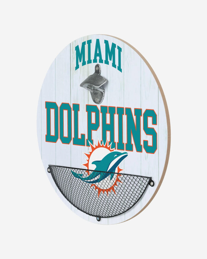 Miami Dolphins Bottle Opener Cap Catcher Wall Sign FOCO - FOCO.com