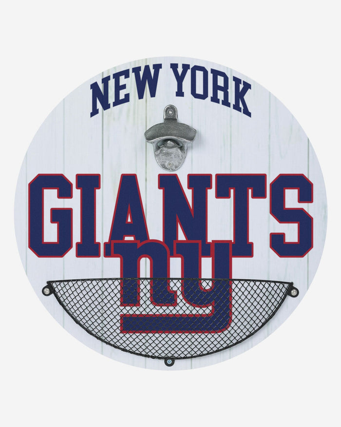 New York Giants Bottle Opener Cap Catcher Wall Sign FOCO - FOCO.com