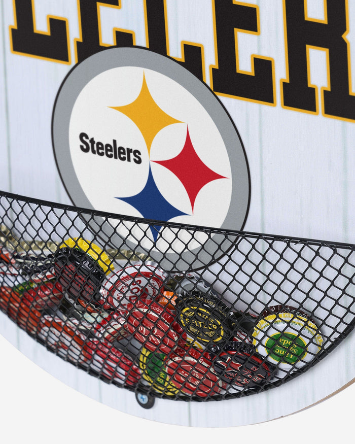 Pittsburgh Steelers Bottle Opener Cap Catcher Wall Sign FOCO - FOCO.com