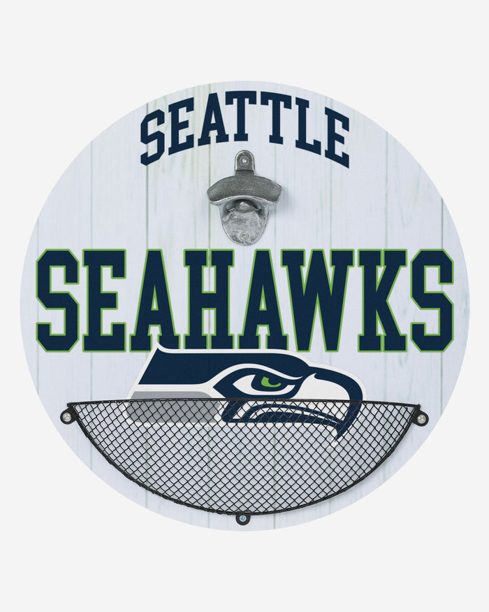 Seattle Seahawks Bottle Opener Cap Catcher Wall Sign FOCO - FOCO.com