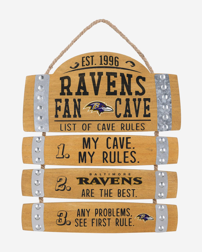 Baltimore Ravens Barrel Slat Mancave Sign FOCO - FOCO.com