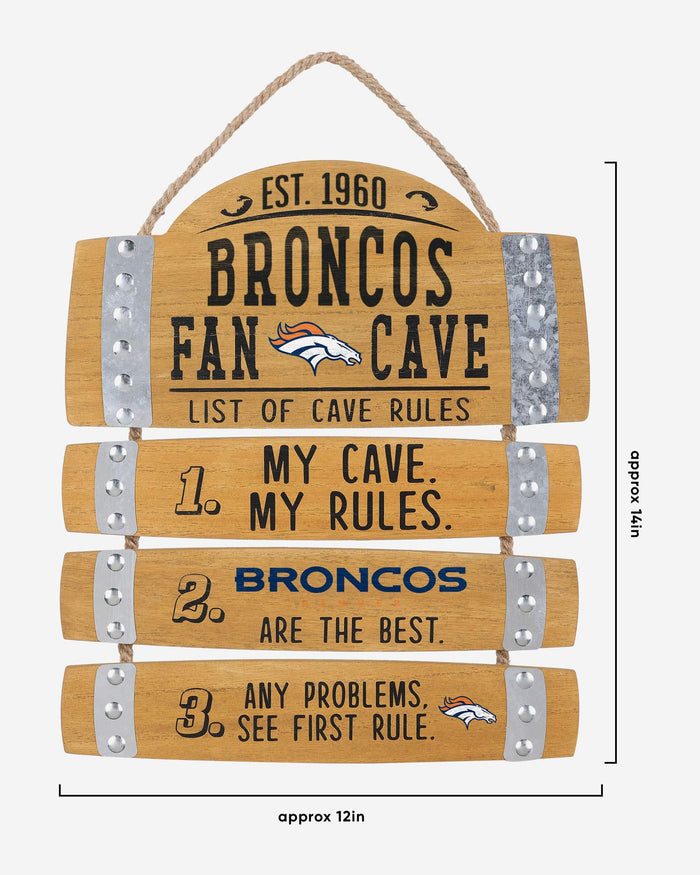 Denver Broncos Barrel Slat Mancave Sign FOCO - FOCO.com