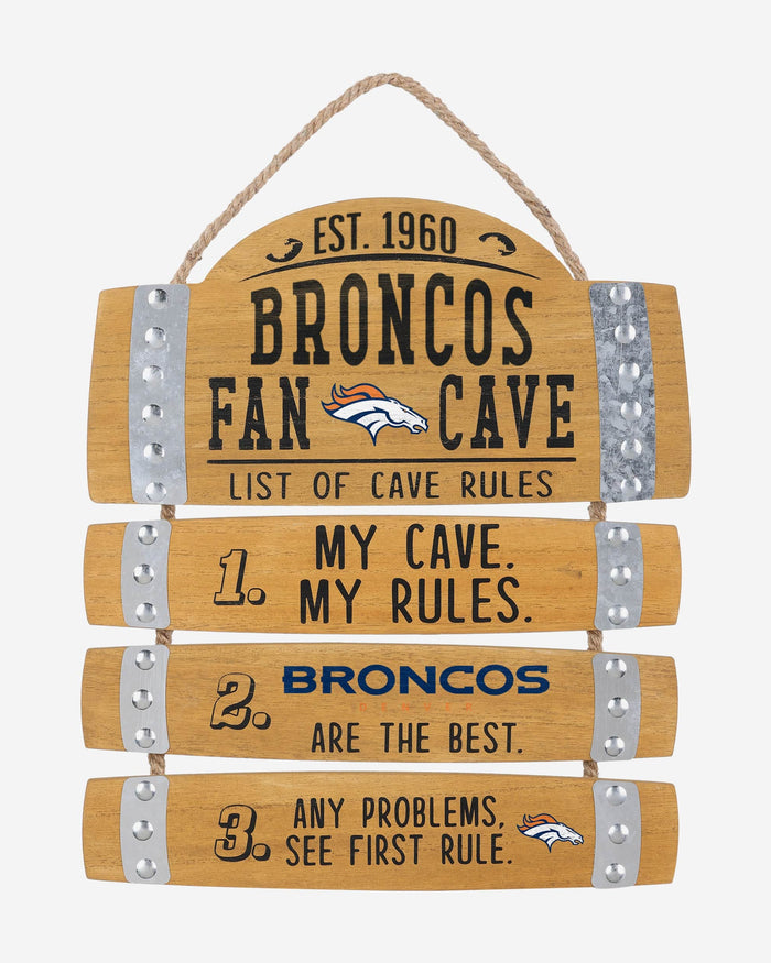 Denver Broncos Barrel Slat Mancave Sign FOCO - FOCO.com