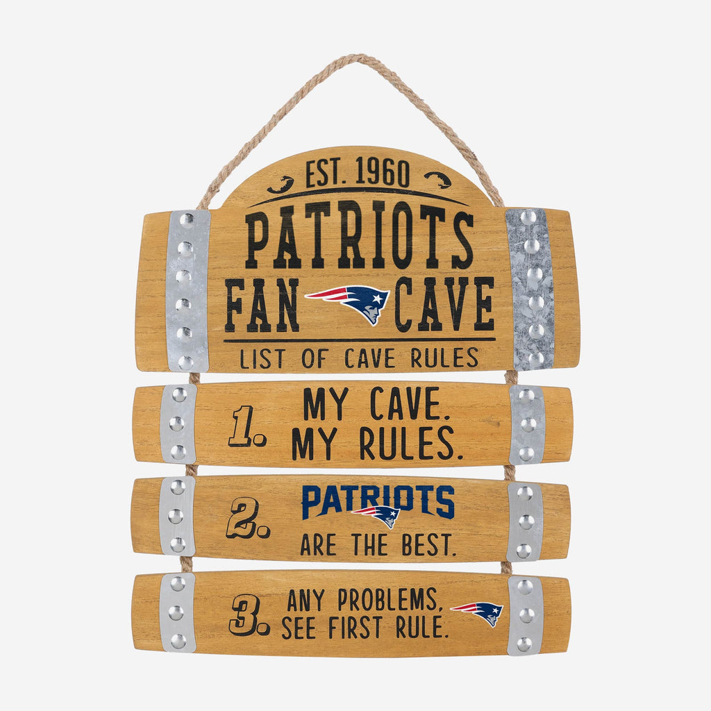 New England Patriots Barrel Slat Mancave Sign FOCO - FOCO.com